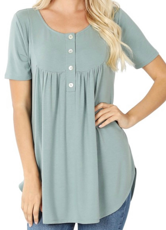 AINSLEY SHELL BUTTON TOP